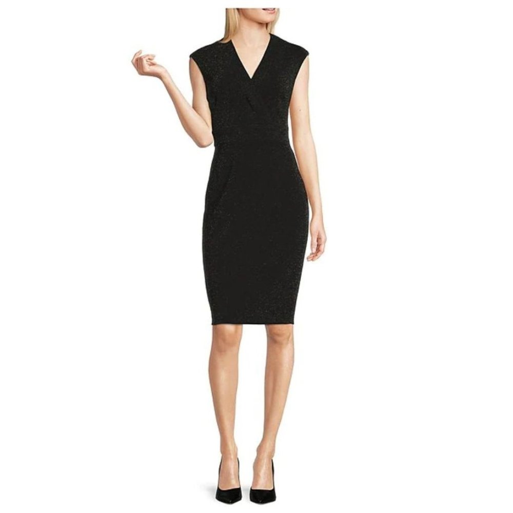 Size 22W 3X CLASSIC BLACK RUCHED WAIST DRESS Day/Evening Timeless PLUS SIZE